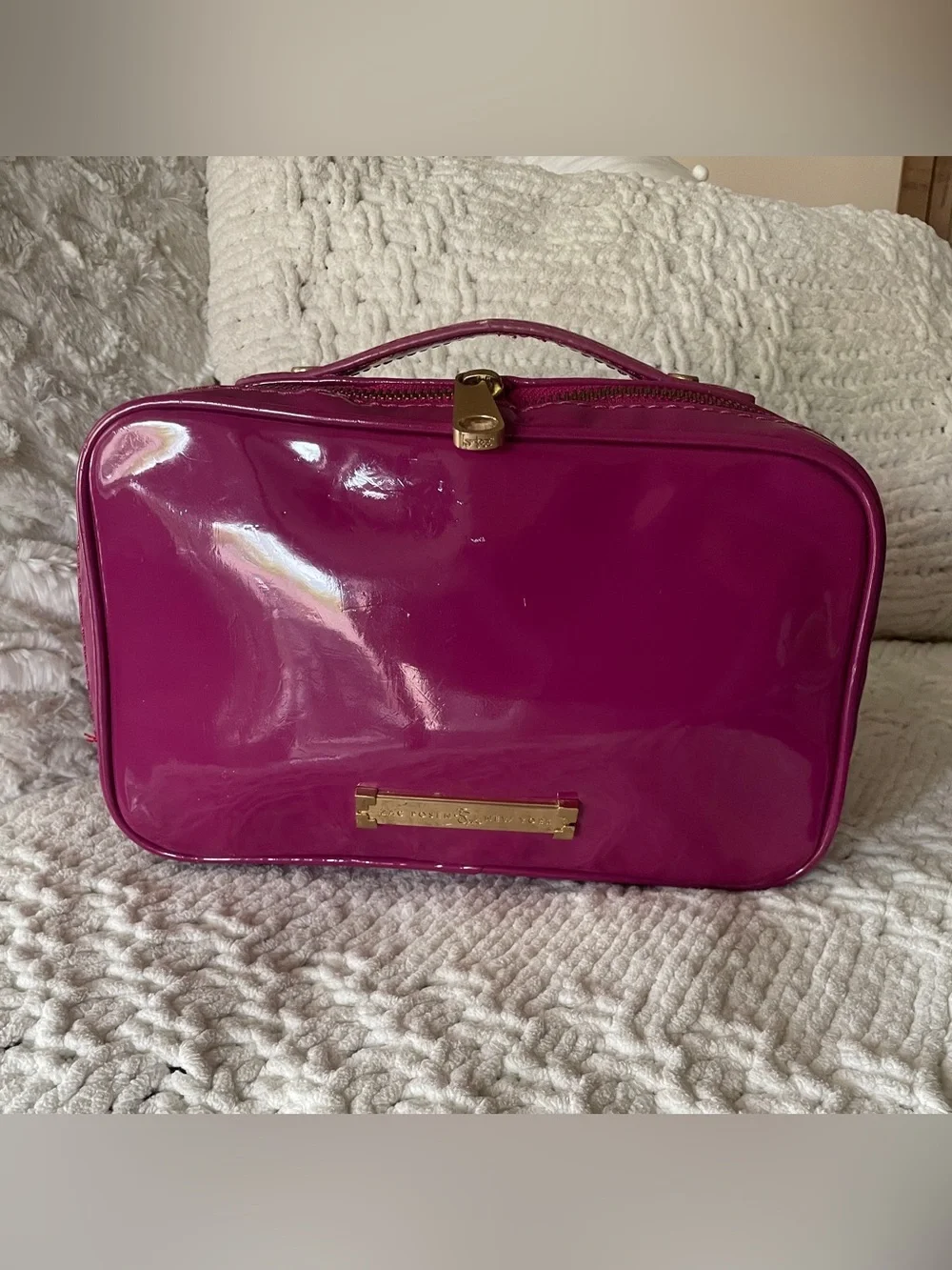 ZAC Zac Posen Patent Cosmetic Case / Makeup Bag – Fuchsia
